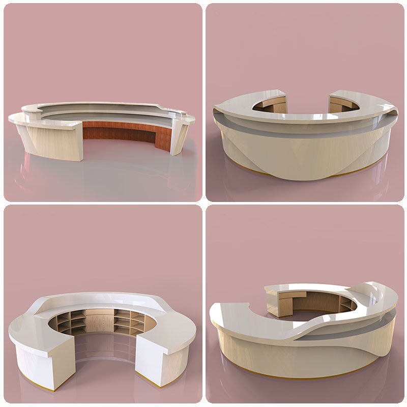 Customized Large Round Rezeption für die Schönheitssalon Mall in Corian