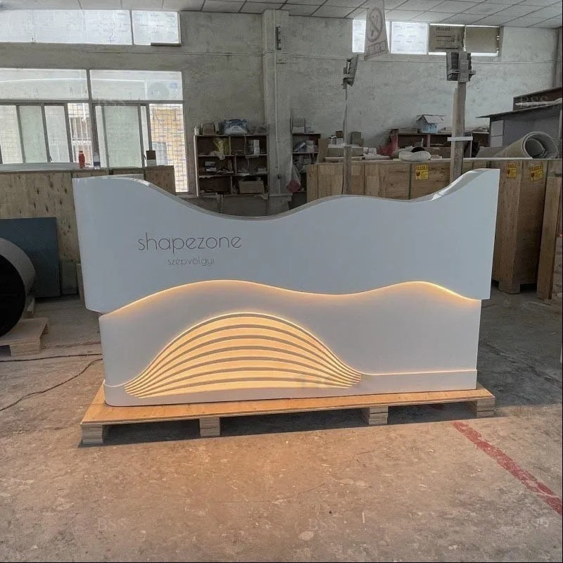 Lan High-end Custom Spa Salon Reception Desk with Solid Surface