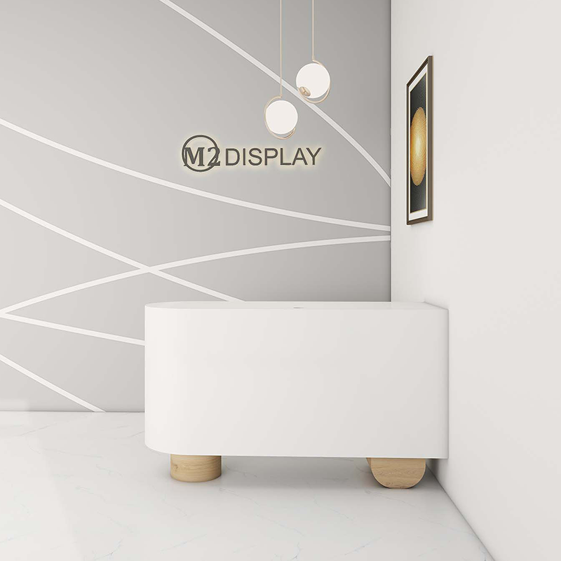 Eleganter, maßgefertigter Empfangstresen Ossa White