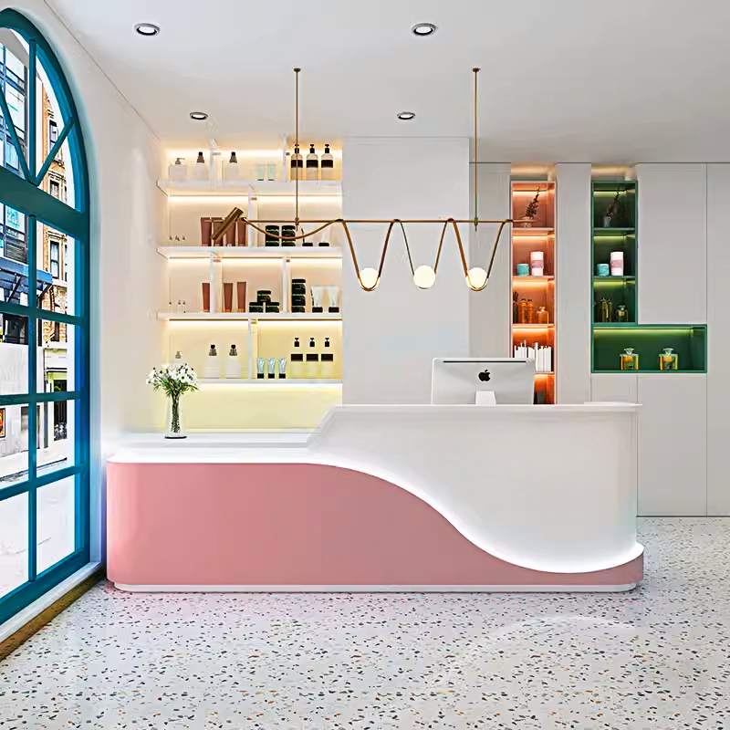 Atlas Moderner minimalistischer Empfangstresen mit LED