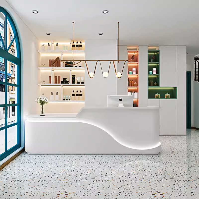 Atlas Moderner minimalistischer Empfangstresen mit LED