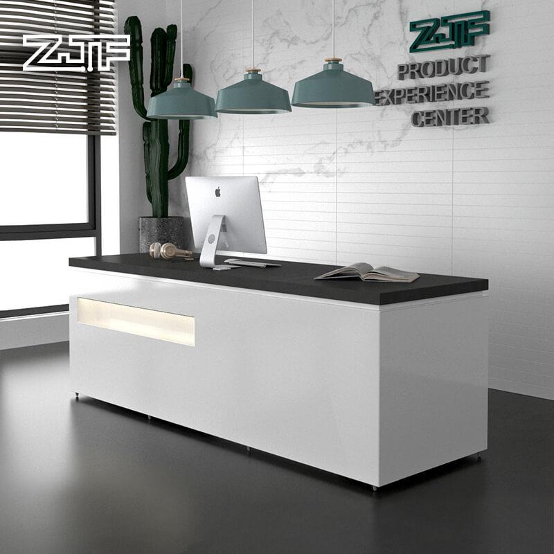 Black and White Reception Desk Cash Desk for Clothing Store - M2 Retail