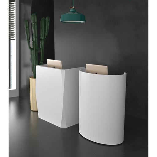 Curved Salon Small Reception Desk Geometric Front Desk - M2 Retail