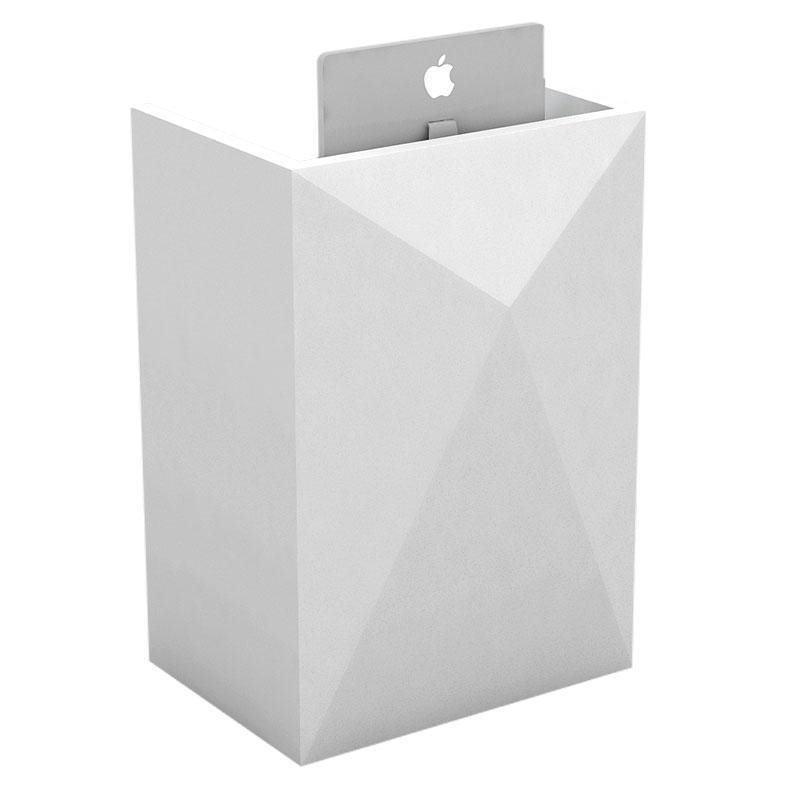 Geometric Small Reception Desk for Nail Salon White Modern Lecture Table for Sales - M2 Retail