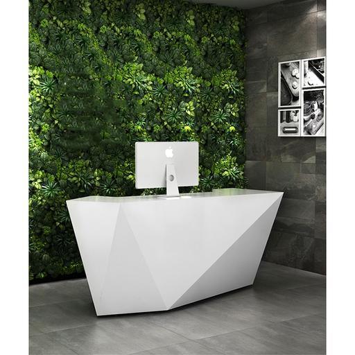 Geometric White Reception Desk Design Cash Counter Till Desk - M2 Retail