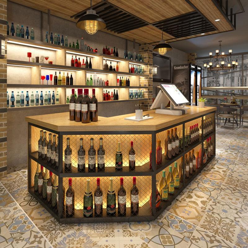 Loft curved reception desk for bars and restaurants - M2 Retail