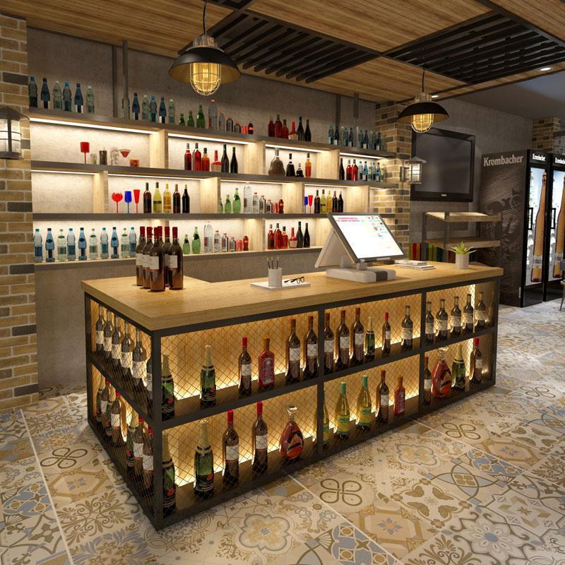 Loft curved reception desk for bars and restaurants - M2 Retail