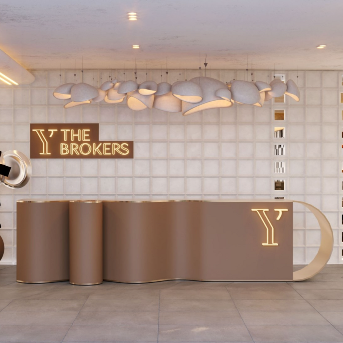High-end Large Luxury Stone Reception Desk for Office & Institutions & Law Firm & Hotel Lobby