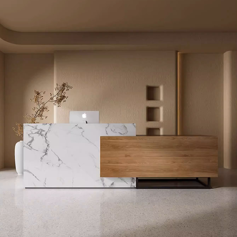 Acis Large Reception Desk for Hotel Lobby and Office Welcome Table