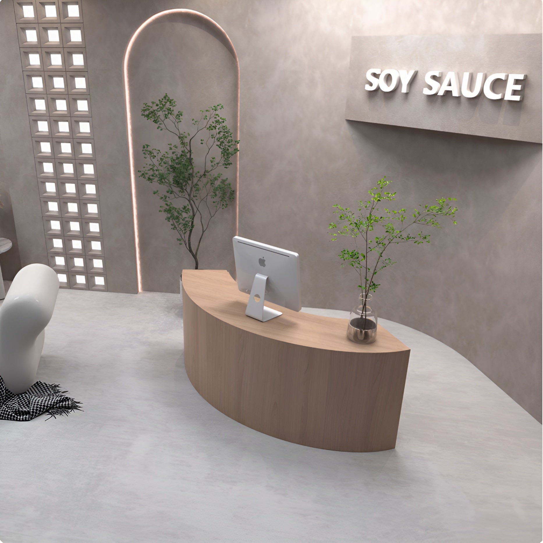 Hades Big Curved Reception Desk