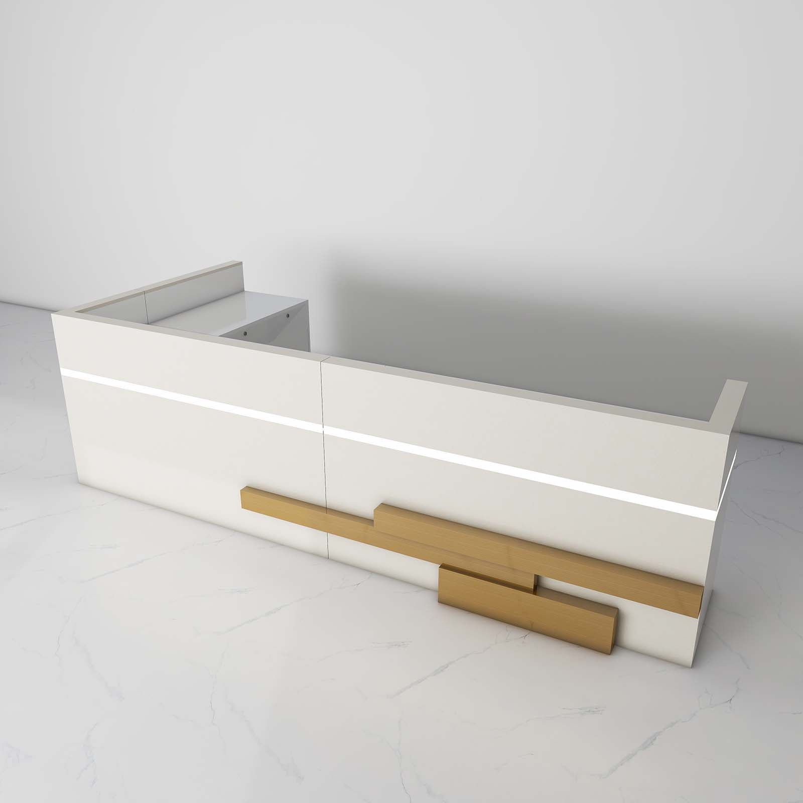 Luna Wood Design Custom Artificial Stone Large Reception Desk