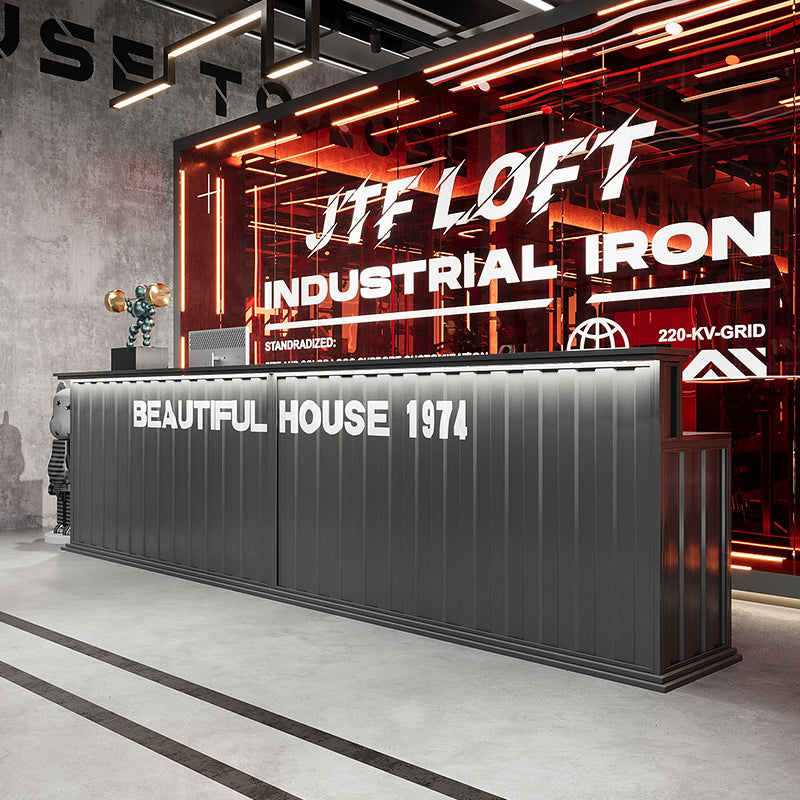Manto Industrieller Empfangstresen im Loft-Stil mit LED