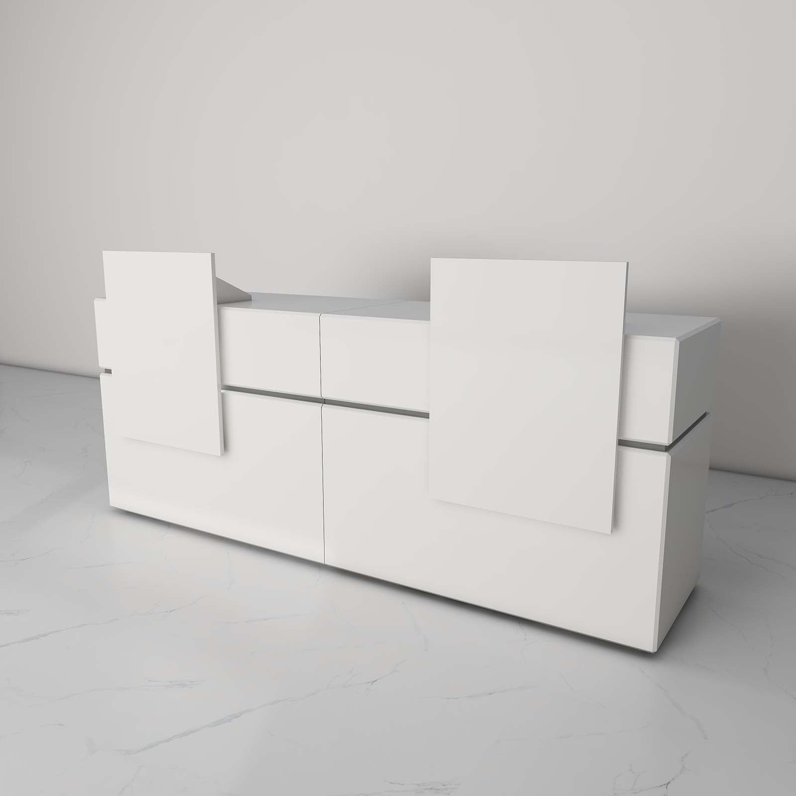 Orion Custom White Office Reception Desk with LED