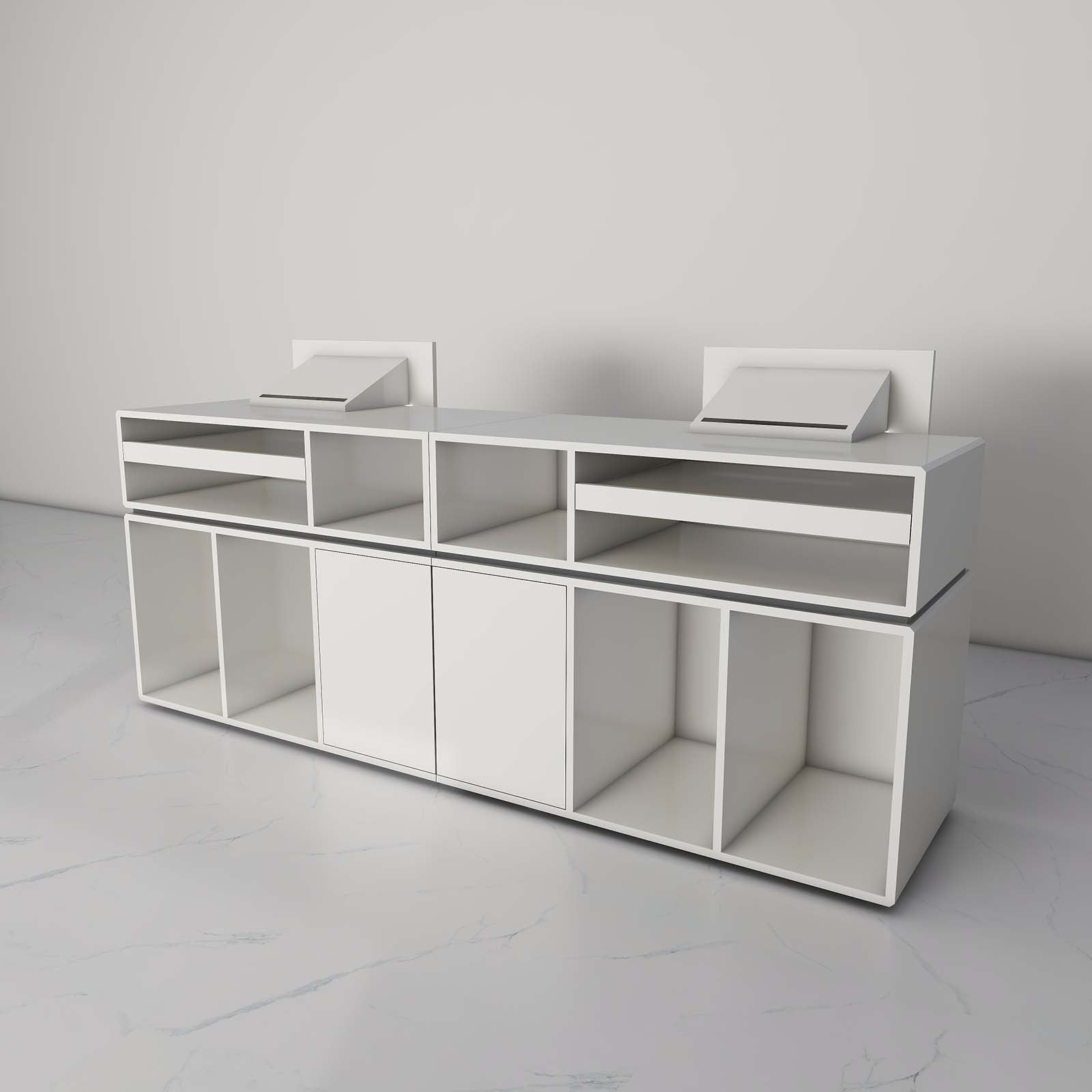 Orion Custom White Office Reception Desk with LED
