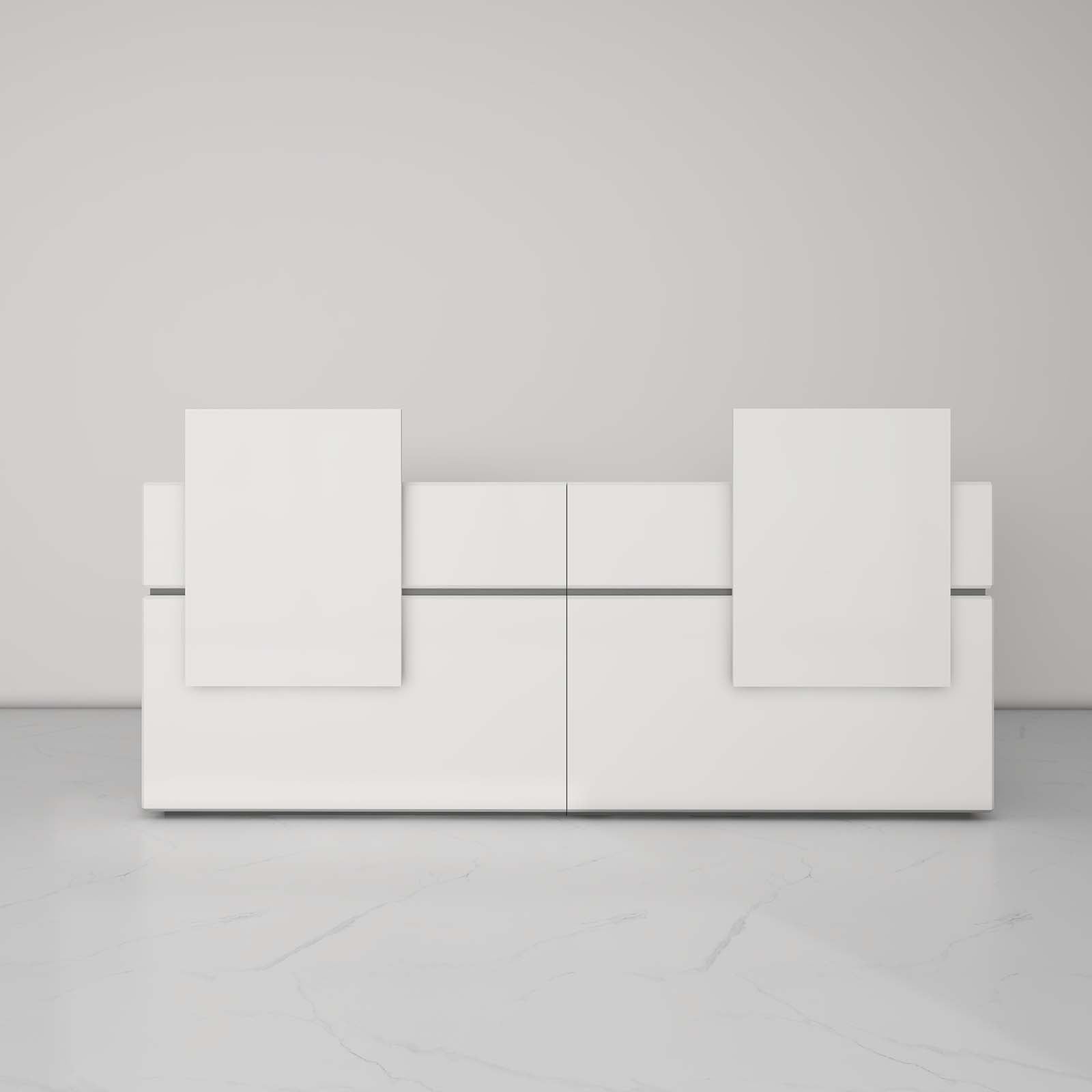Orion Custom White Office Reception Desk with LED