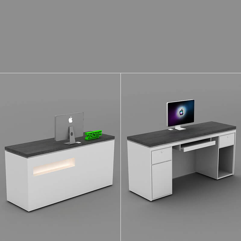 Ina White Reception Desk