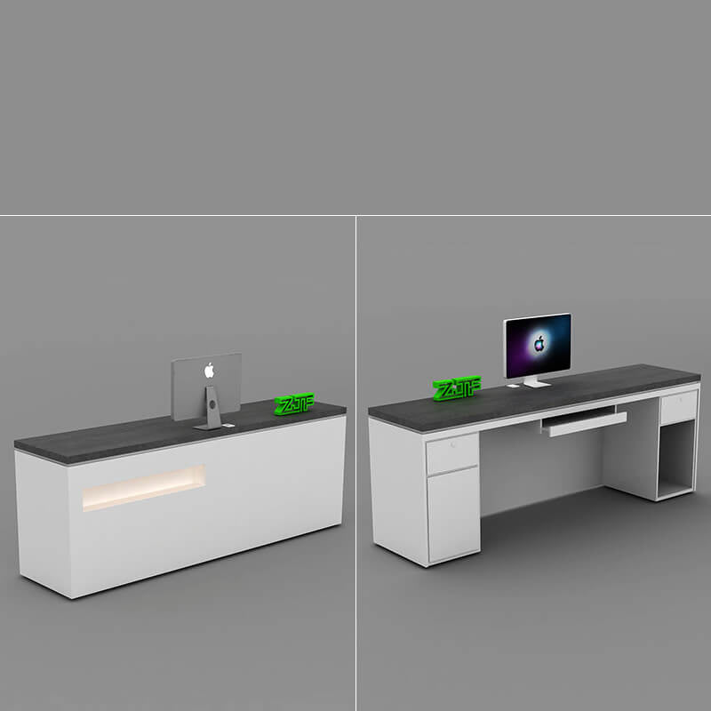 Ina White Reception Desk