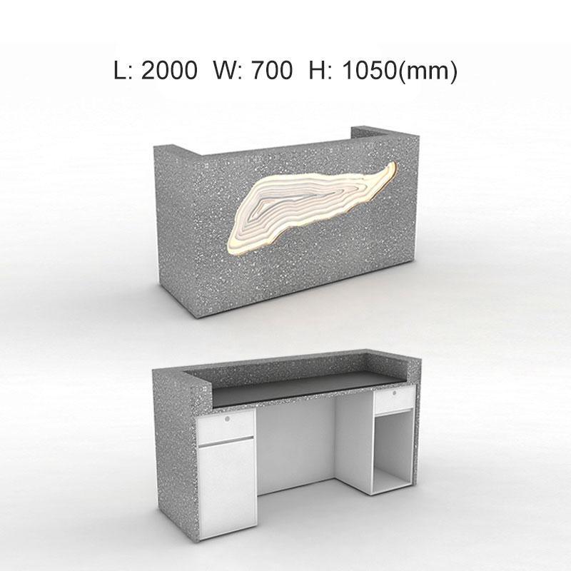 Illuminated INS Reception Desk Modern Design in Marble Laminated Offic