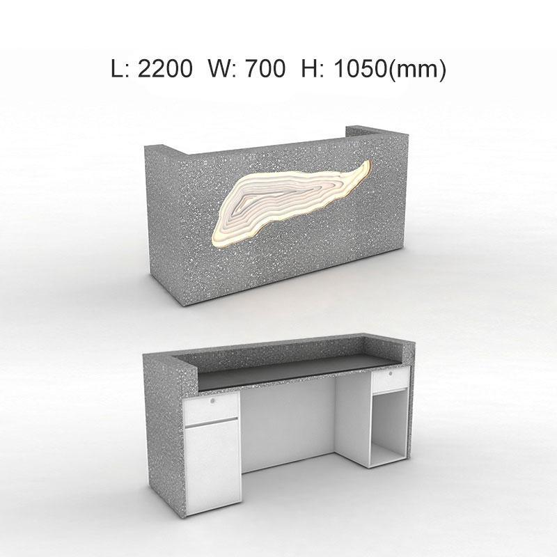 Illuminated INS Reception Desk Modern Design in Marble Laminated Office Reception Desk - M2 Retail