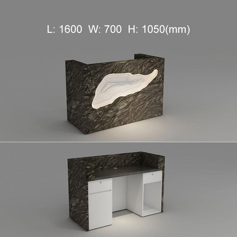 Illuminated INS Reception Desk Modern Design in Marble Laminated Office Reception Desk - M2 Retail