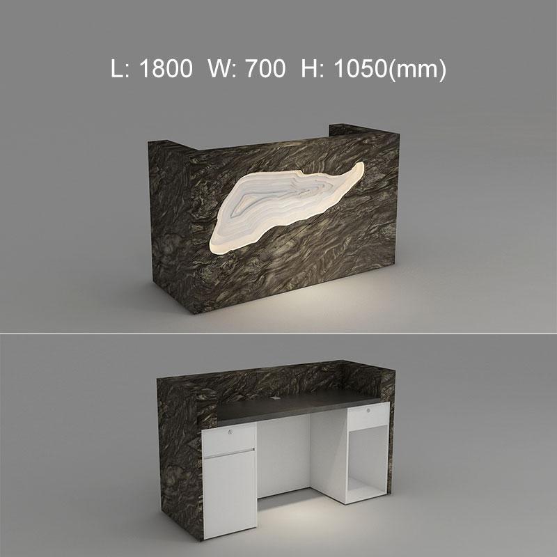 Illuminated INS Reception Desk Modern Design in Marble Laminated Office Reception Desk - M2 Retail