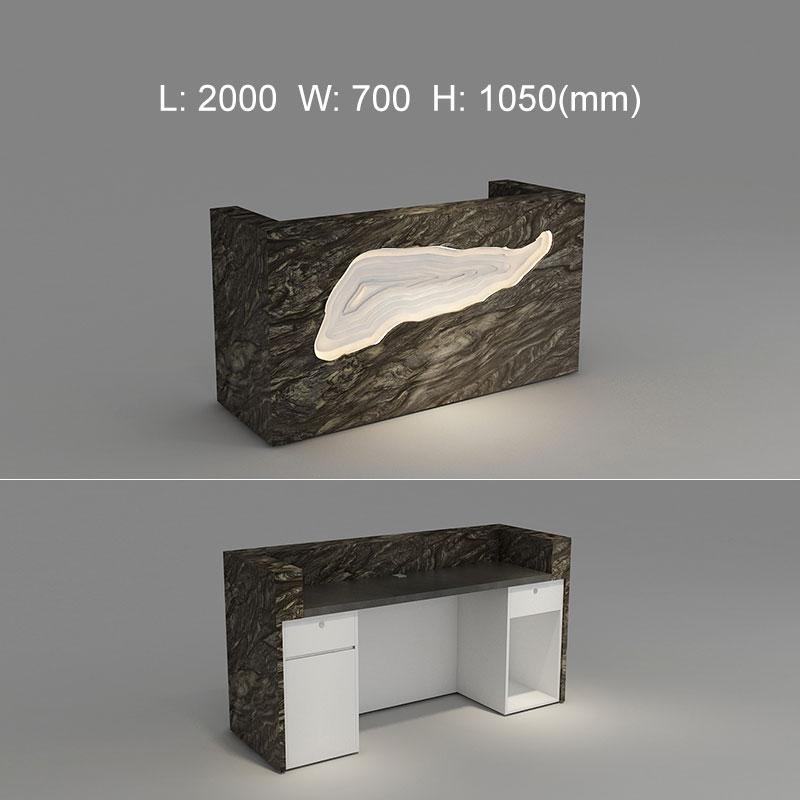 Illuminated INS Reception Desk Modern Design in Marble Laminated Office Reception Desk - M2 Retail