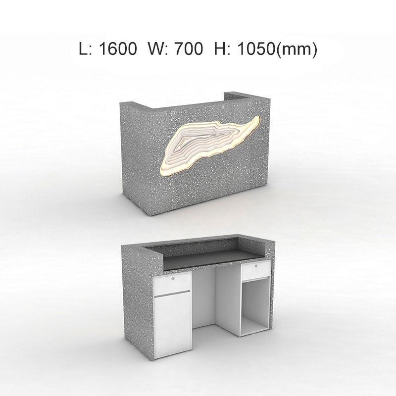 Illuminated INS Reception Desk Modern Design in Marble Laminated Office Reception Desk - M2 Retail