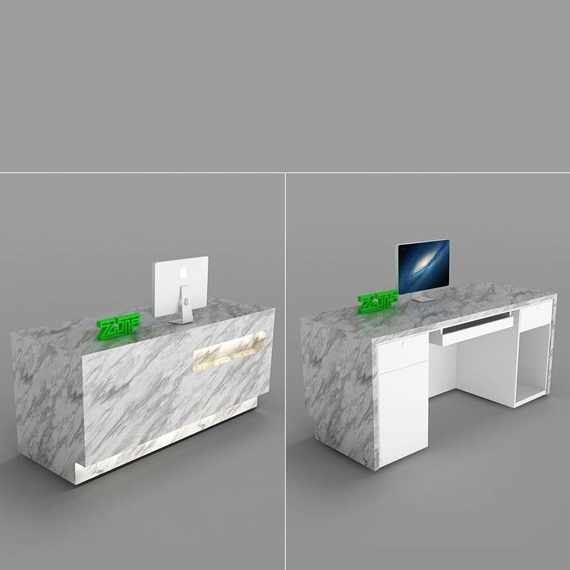Eros Marble Reception Desk with LED