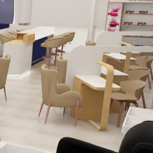 Morandi Beige Nagelstudio Beauty Store Custom Schränke